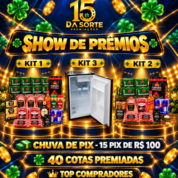 🎉 SHOW DE PRÊMIOS 15 DA SORTE 🎉